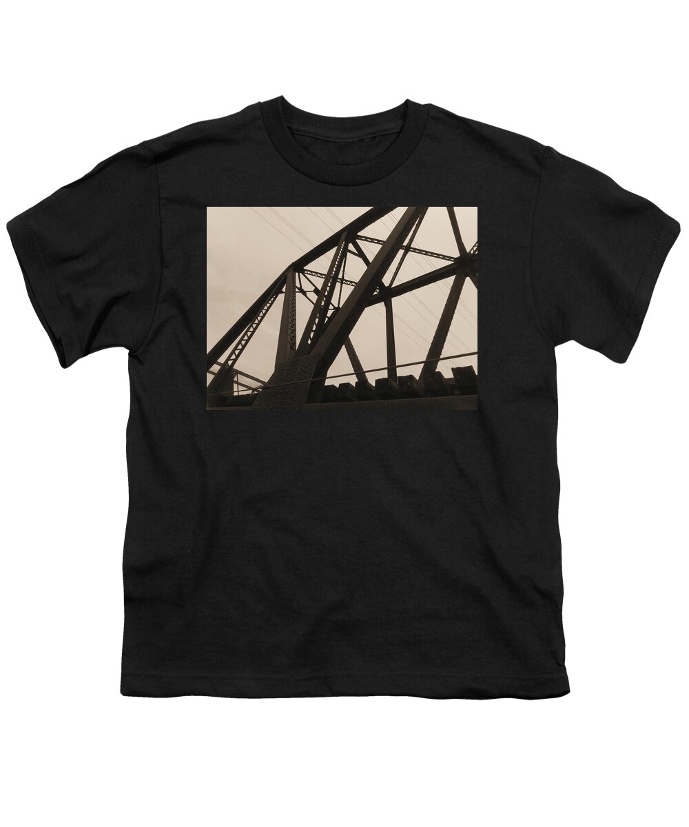 De Youth T-Shirt featuring the photograph Christina River Bridge #30054 by Raymond Magnani