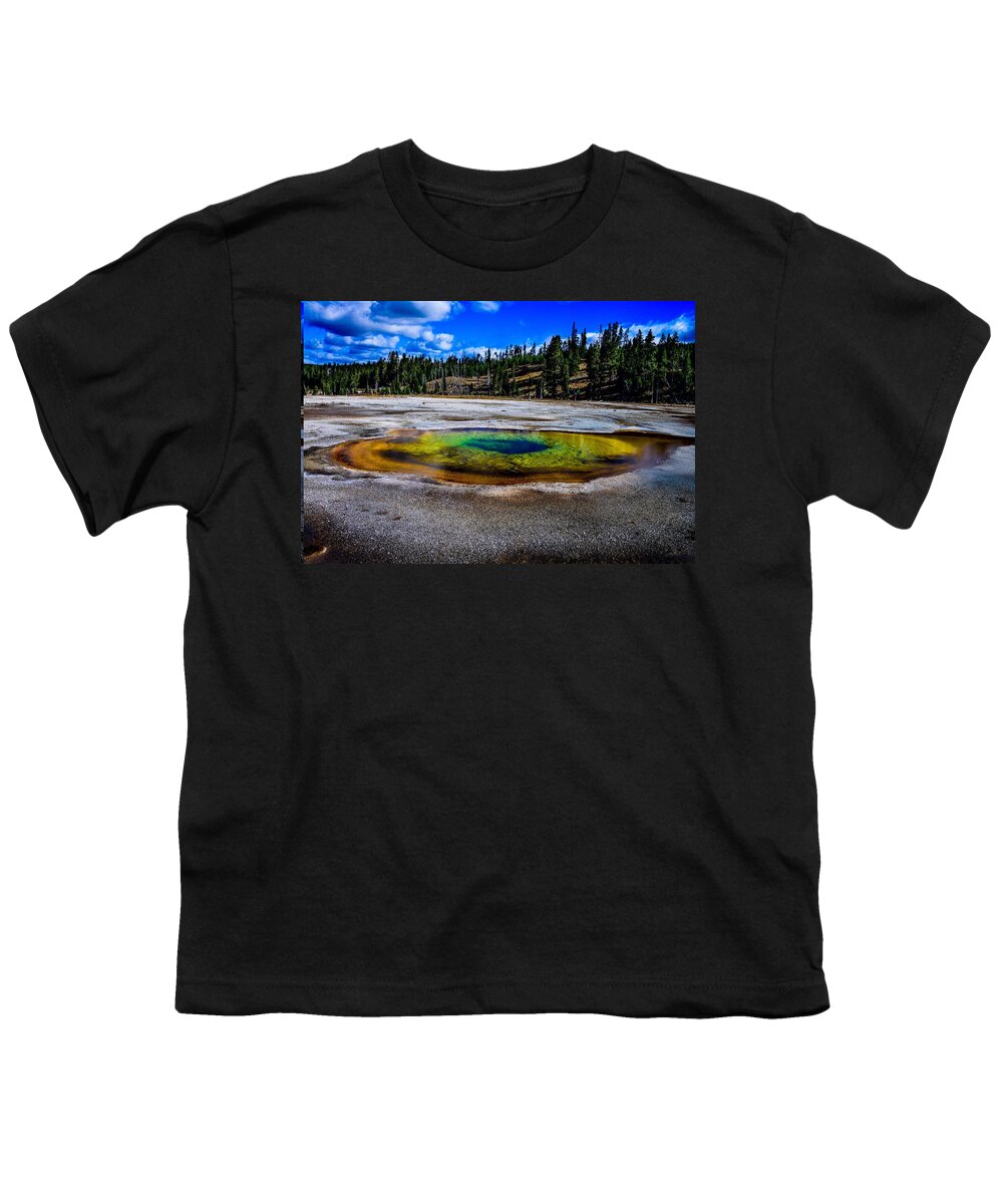 Yellowstone Youth T-Shirt featuring the photograph Chromatic Pool, Yellowstone by Marilyn Burton