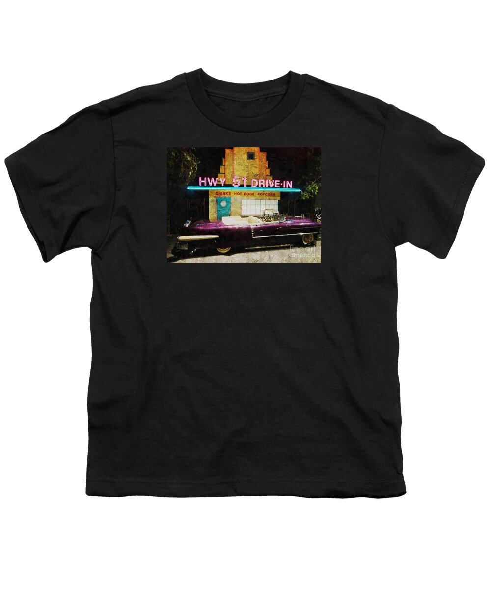 Purple Cadillac Youth T-Shirt featuring the photograph Classy Fifties by Anne Sands