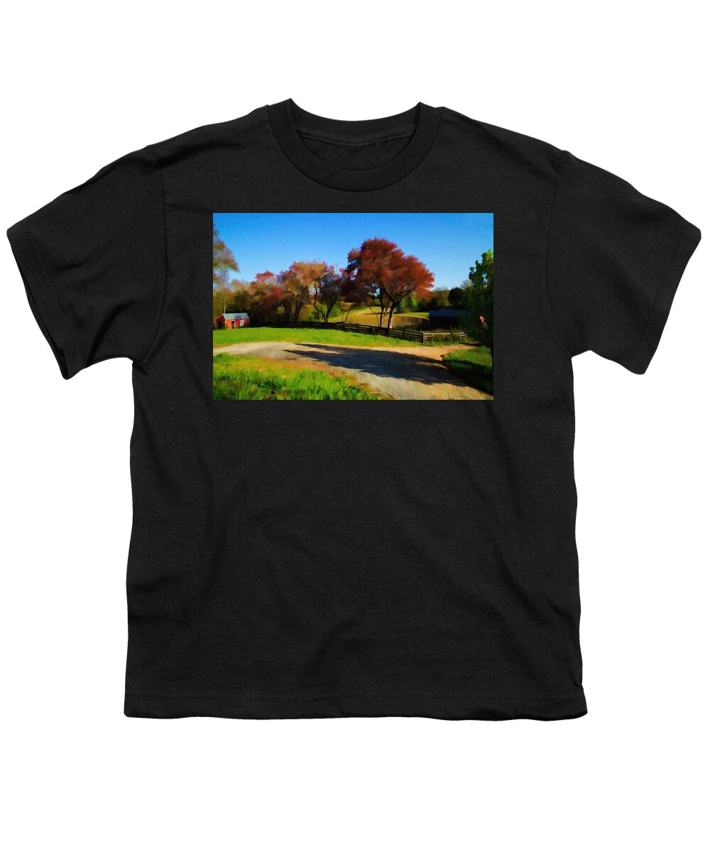 Farm Scene Youth T-Shirt featuring the photograph Clear sunny day by Dennis Baswell