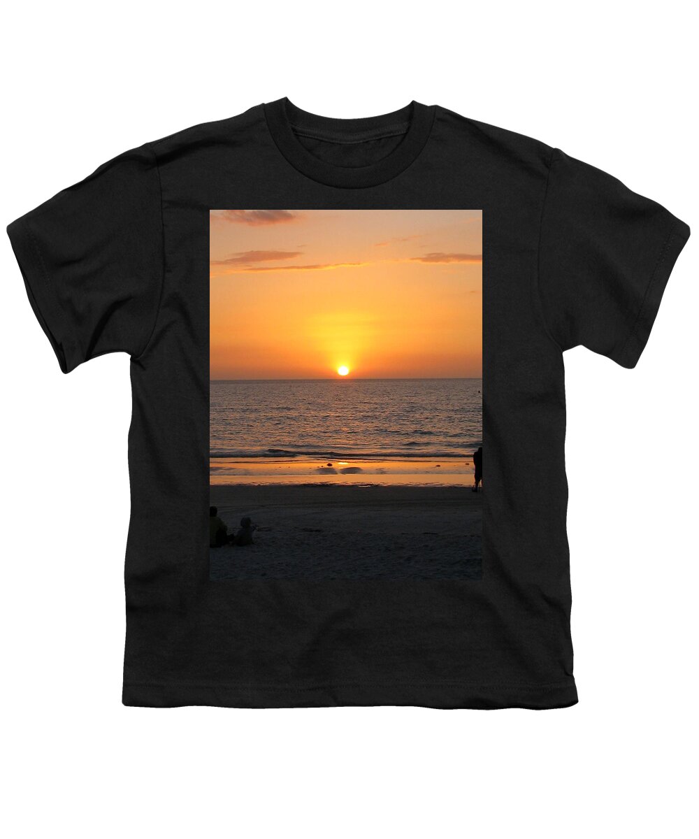 Sunset Youth T-Shirt featuring the painting Clear sunset by Clara Sue Beym