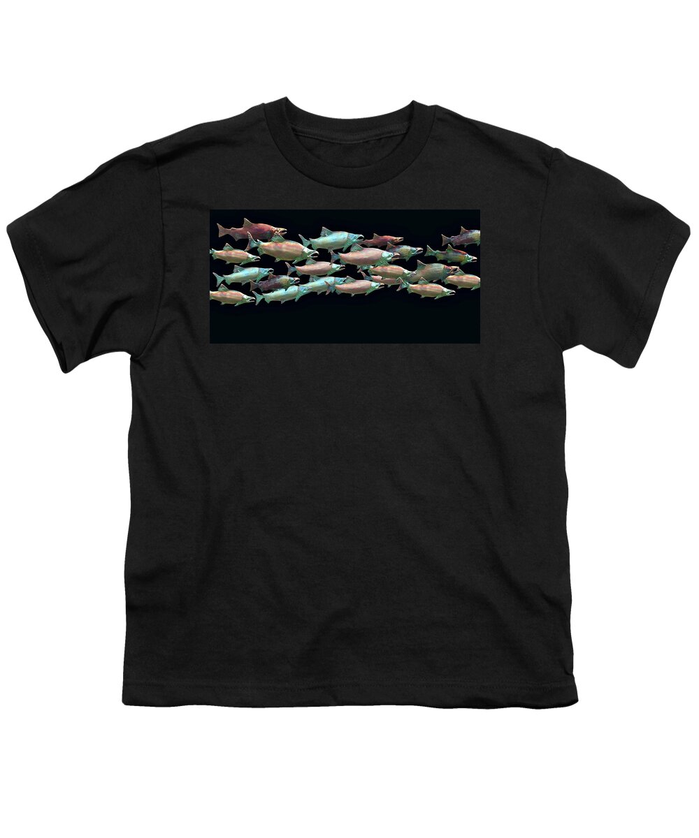 Salmon Youth T-Shirt featuring the photograph Coho Migration by Jeff Burgess