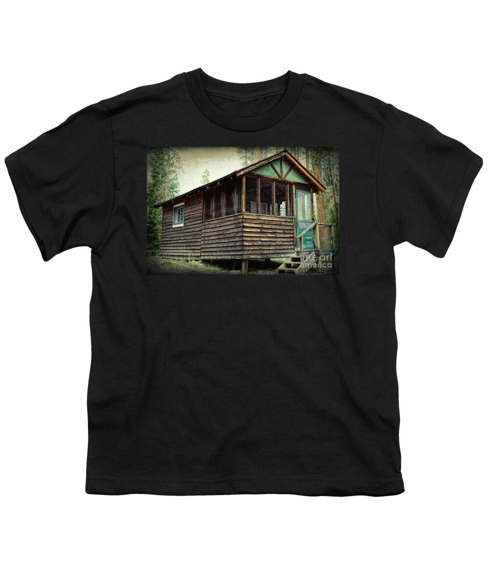 Fish Youth T-Shirt featuring the photograph Colorado Fishing Cabin by Lynn Sprowl