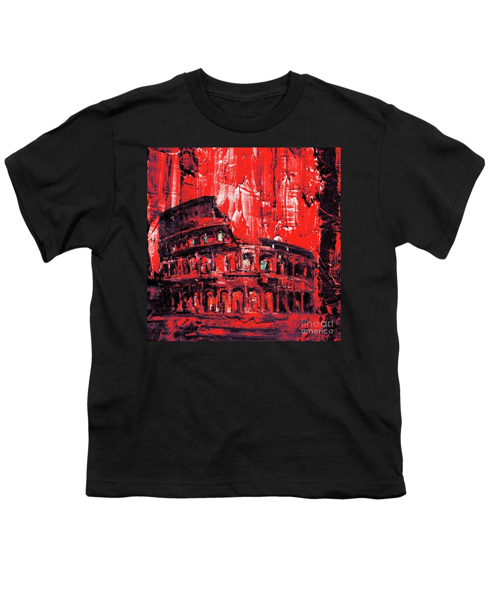 Colosseum Youth T-Shirt featuring the painting Colosseum Art by Gull G