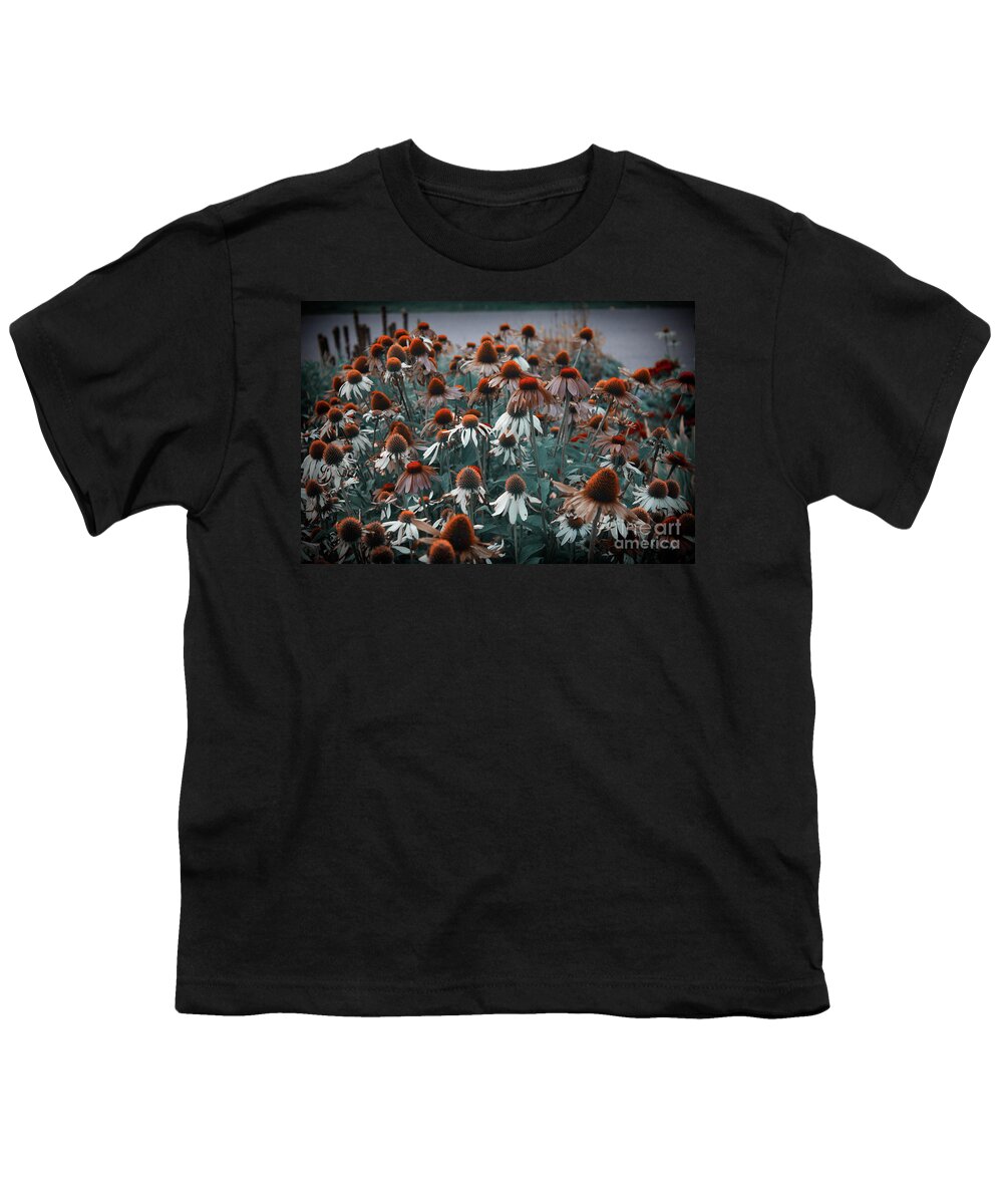 Landscape Youth T-Shirt featuring the photograph Coneflowers Bits of Torquise by Donna L Munro