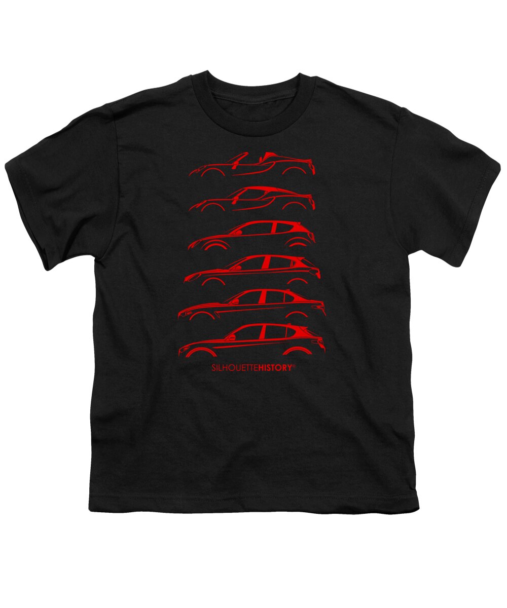 Italian Cars Youth T-Shirt featuring the digital art Contemporary Lombard SilhouetteHistory by Gabor Vida