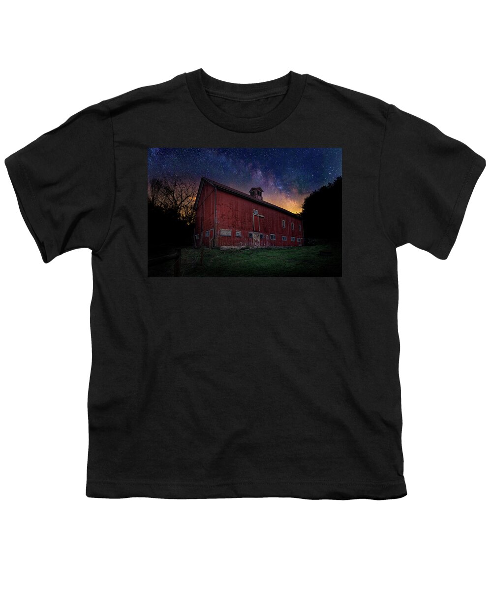 Milky Way Youth T-Shirt featuring the photograph Cosmic Barn by Bill Wakeley