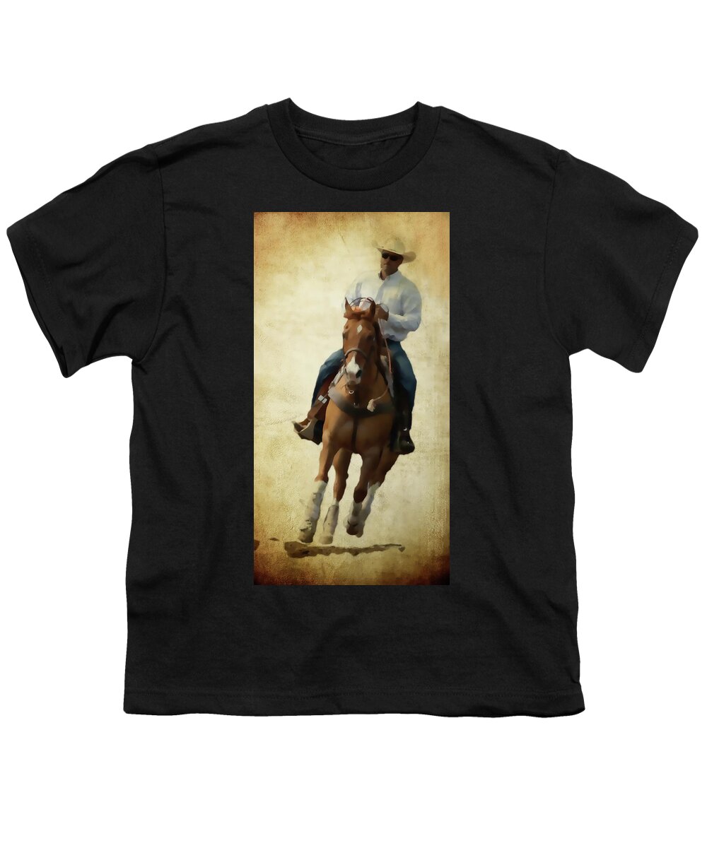 Cowboy Youth T-Shirt featuring the photograph Cowboy Wrangler by Athena Mckinzie