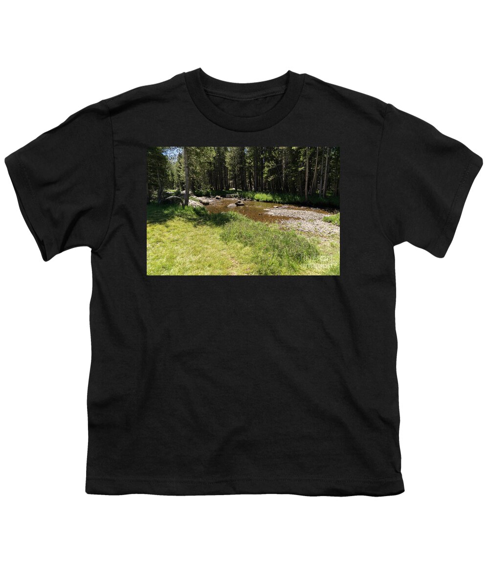 Wingsdomain Youth T-Shirt featuring the photograph Creek Along Tioga Pass Yosemite California dsc04289 by Wingsdomain Art and Photography