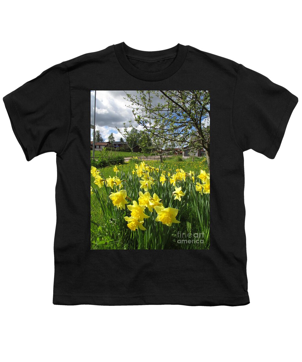 Daffodils And Dandelions Youth T-Shirt featuring the photograph Daffodils And Dandelions by Martin Howard
