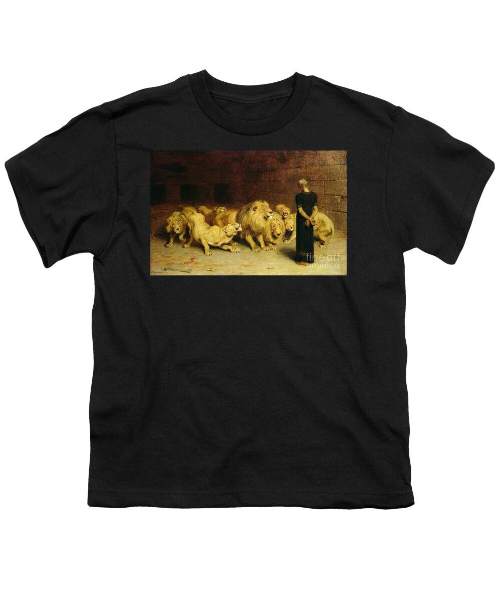 #faatoppicks Youth T-Shirt featuring the painting Daniel in the Lions Den by Briton Riviere