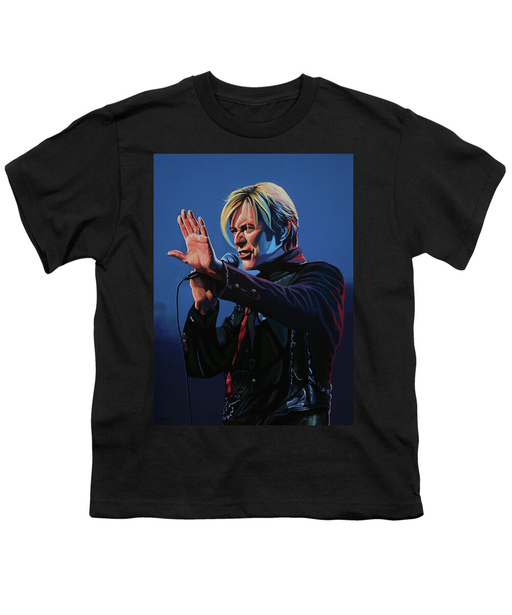 David Bowie Youth T-Shirt featuring the painting David Bowie Live Painting by Paul Meijering