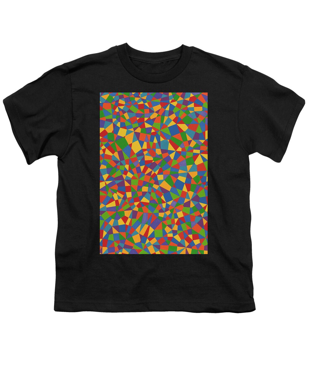 Abstract Youth T-Shirt featuring the painting Delaunay Triptych Panel 2 by Janet Hansen