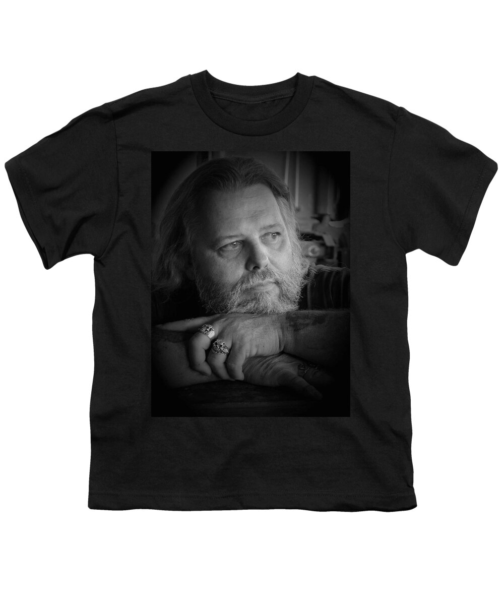 Biker Youth T-Shirt featuring the photograph Dr. Nick by DArcy Evans