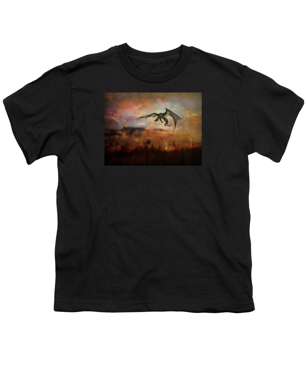 Dragon Youth T-Shirt featuring the digital art Dracarys by Lilia S