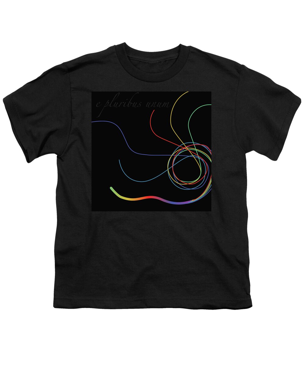 Abstract Youth T-Shirt featuring the digital art E Pluribus Unum by Gina Harrison