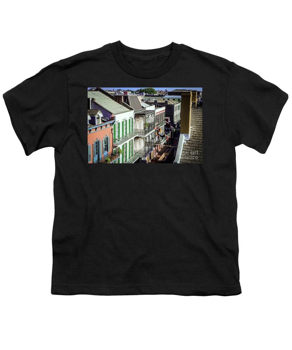 Bourbon Youth T-Shirt featuring the photograph Early Morn Bourbon St. on Halloween Day by Kathleen K Parker