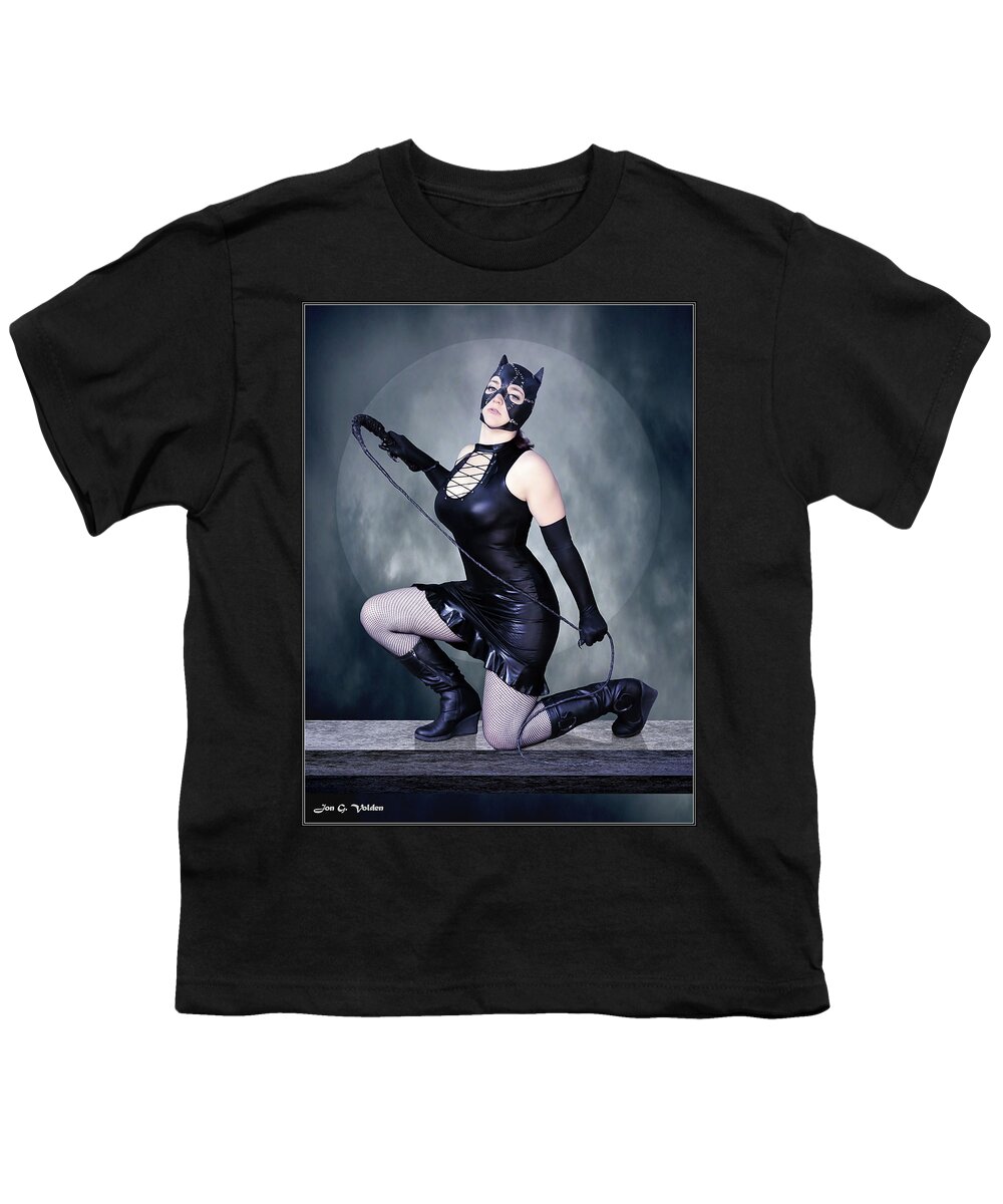 Cat Woman Youth T-Shirt featuring the photograph Eclipse Of The Black Cat by Jon Volden