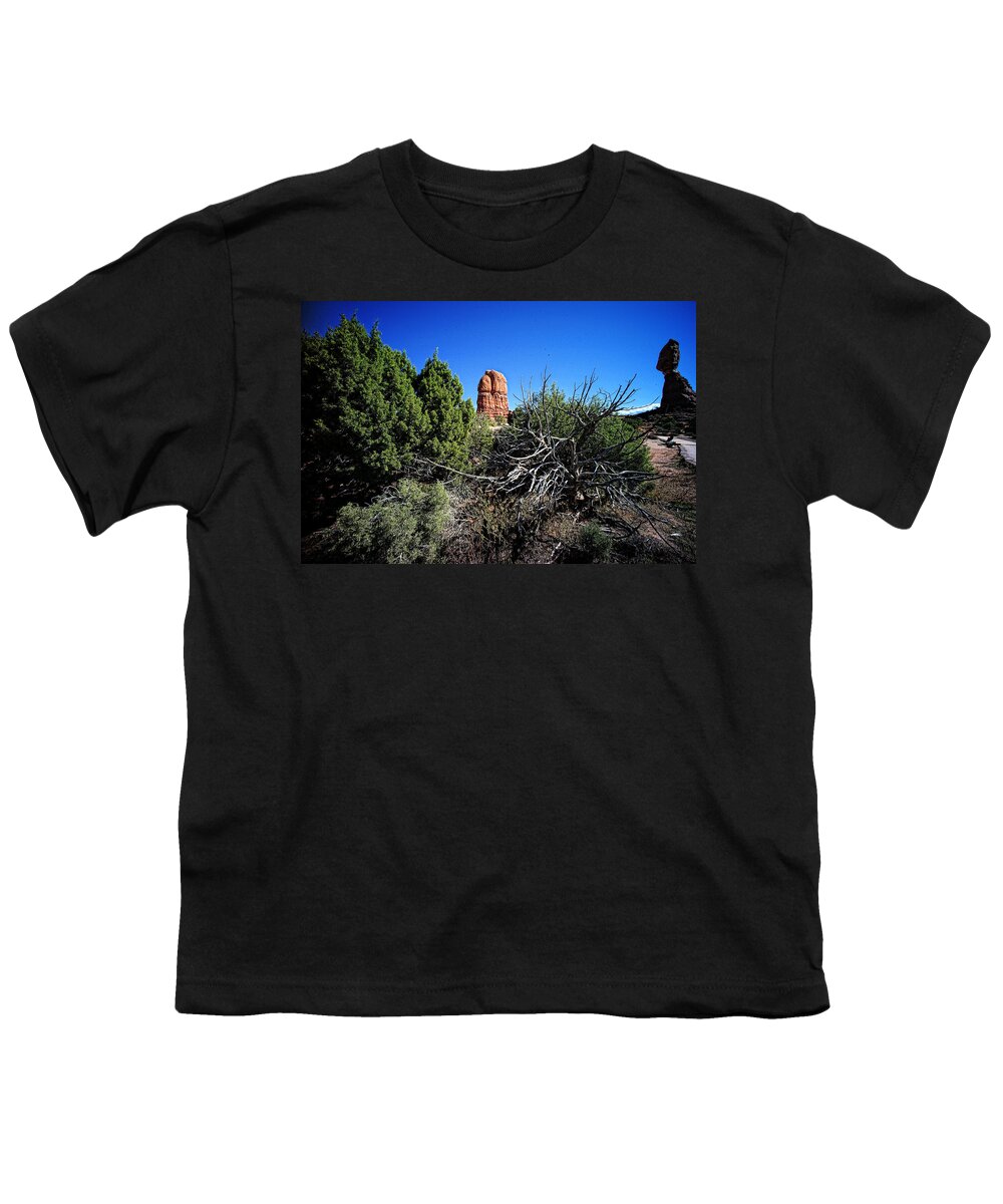 Arches National Park Youth T-Shirt featuring the photograph Edge Of Life Arches by Lawrence Christopher