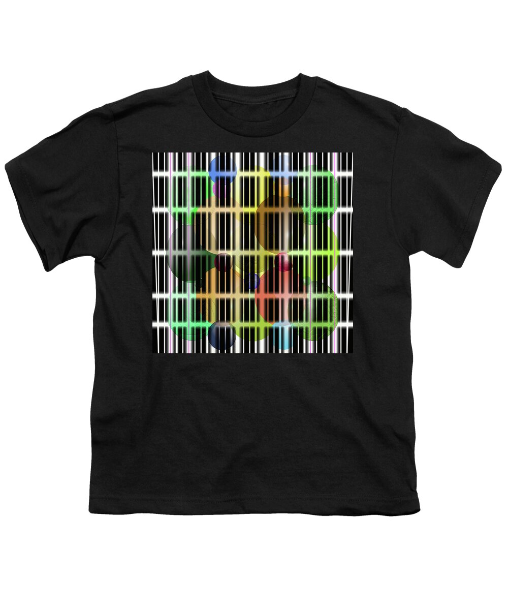 Abstract Youth T-Shirt featuring the digital art Ellipses Spheres Segmented 2 by SC Heffner