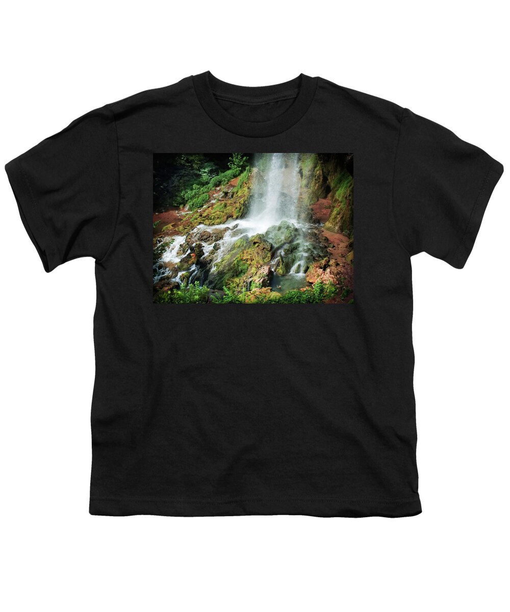Falling Waters Youth T-Shirt featuring the photograph Falling Waters by Karen Wiles