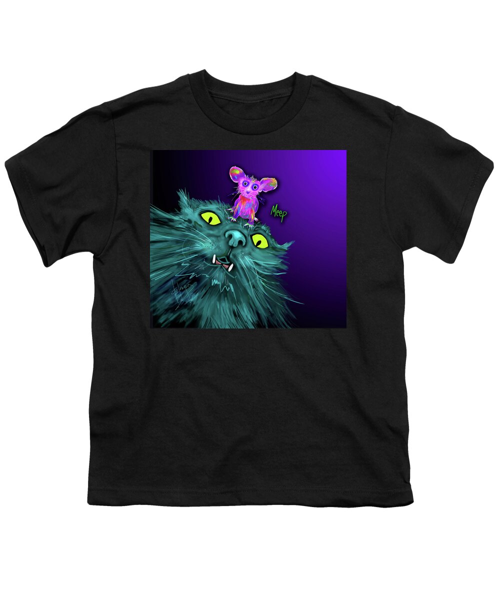 Dizzycats Youth T-Shirt featuring the painting Fang and Meep by DC Langer