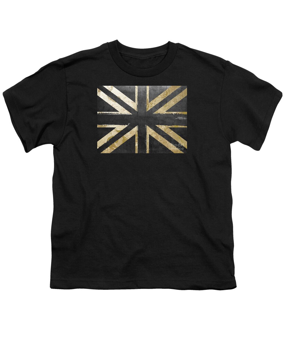 Britain Youth T-Shirt featuring the painting Fashion Flag United Kingdom by Mindy Sommers