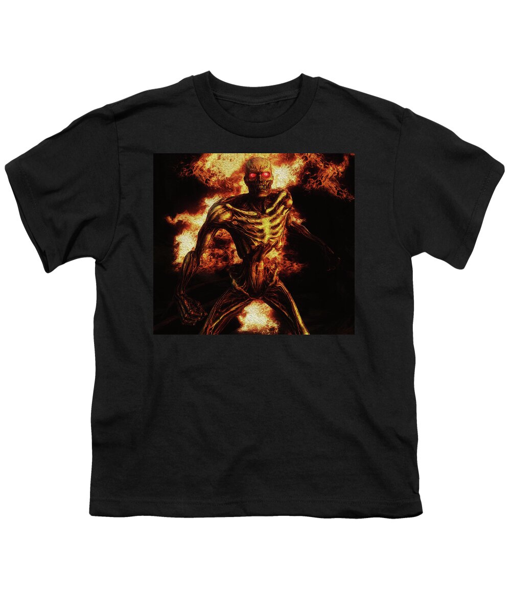 Dead Youth T-Shirt featuring the painting Fire Demon by AM FineArtPrints