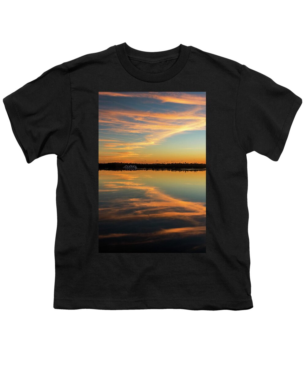 Sunrise Youth T-Shirt featuring the photograph First Key West Sunrise 2018 A by Bob Slitzan