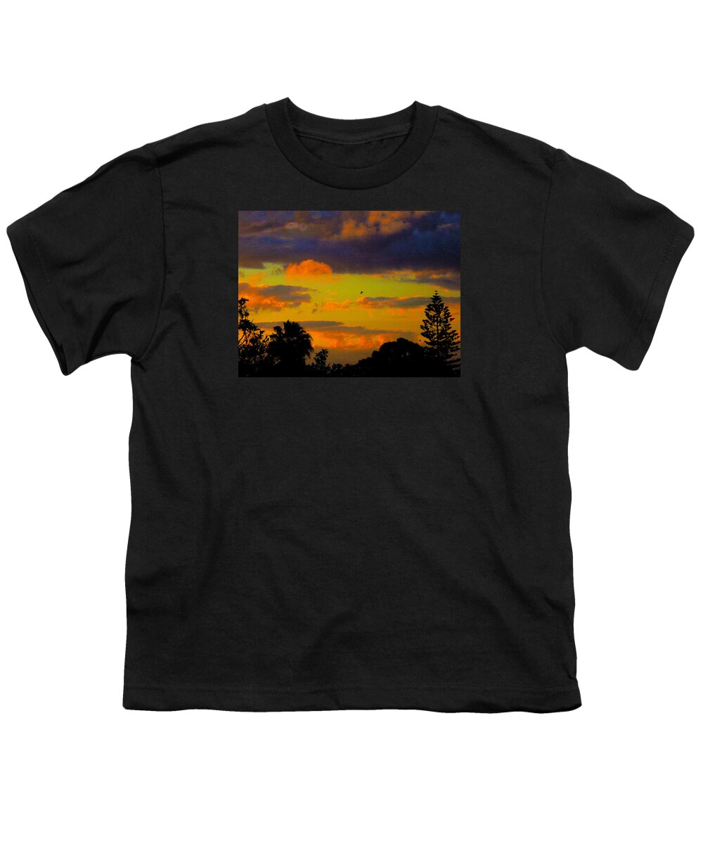 Sunset Youth T-Shirt featuring the photograph Flight by Mark Blauhoefer