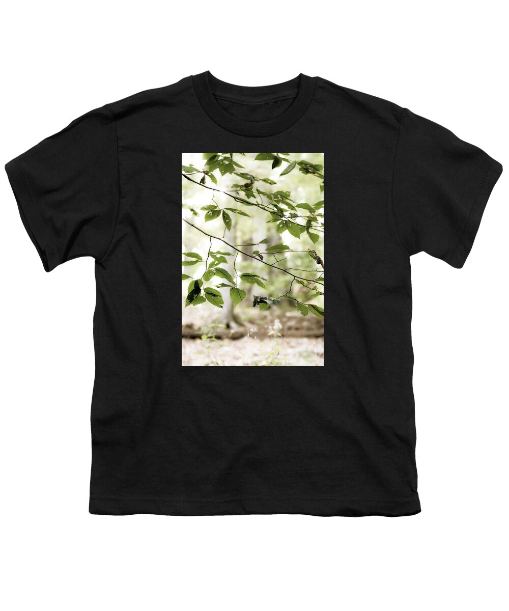 Floating Green Leaves Youth T-Shirt featuring the photograph Floating Green Leaves by Tracy Winter