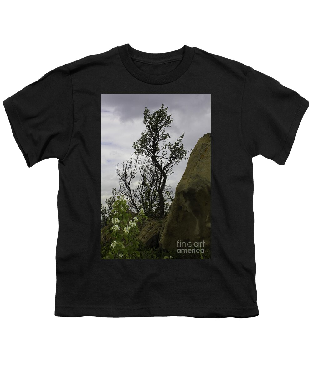 New Florals Youth T-Shirt featuring the photograph Flora and Tree by Donna L Munro