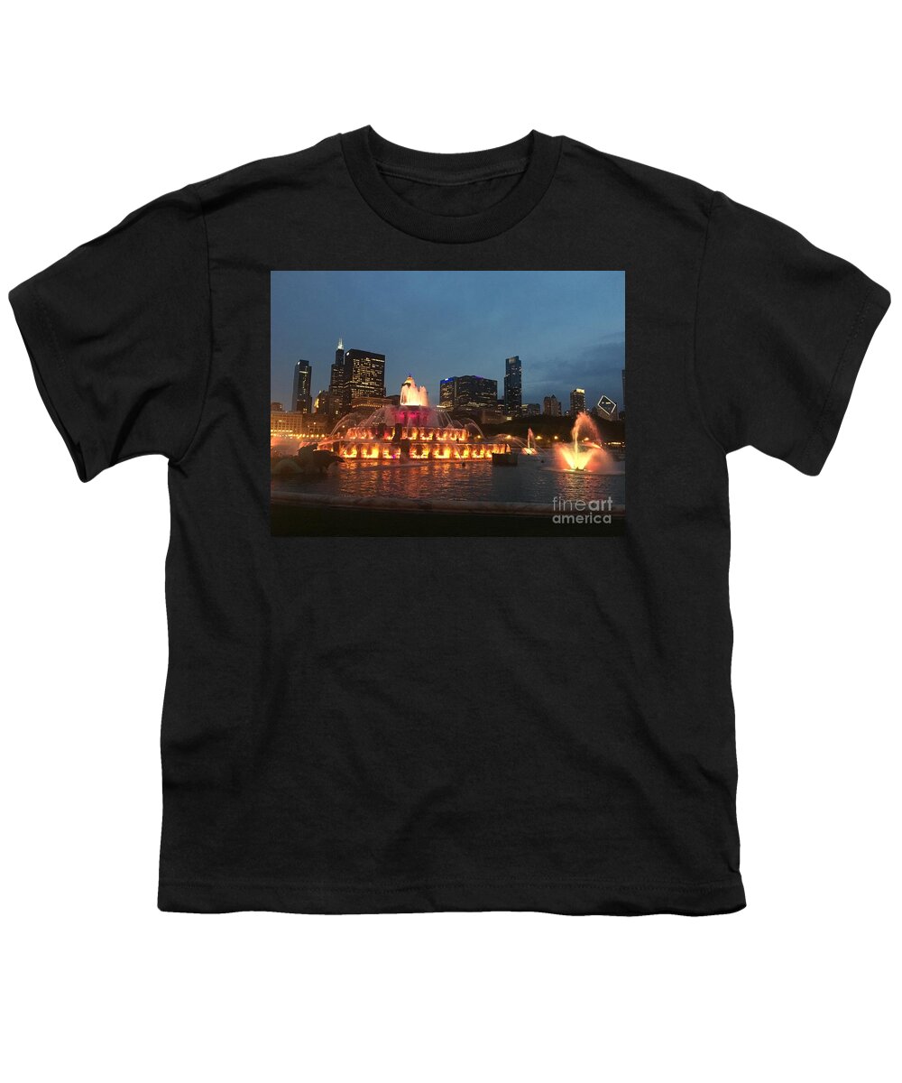 Chicago Youth T-Shirt featuring the photograph Fountain by Dennis Richardson