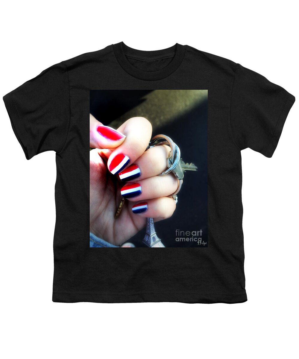 France Youth T-Shirt featuring the photograph Frenchy Nails by HELGE Art Gallery