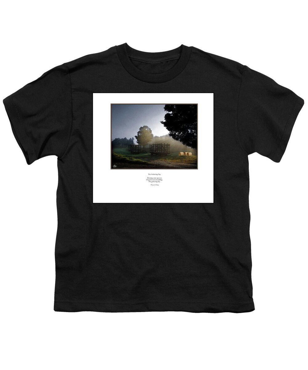  Youth T-Shirt featuring the photograph Gathering Day Haiku Poster by Wayne King