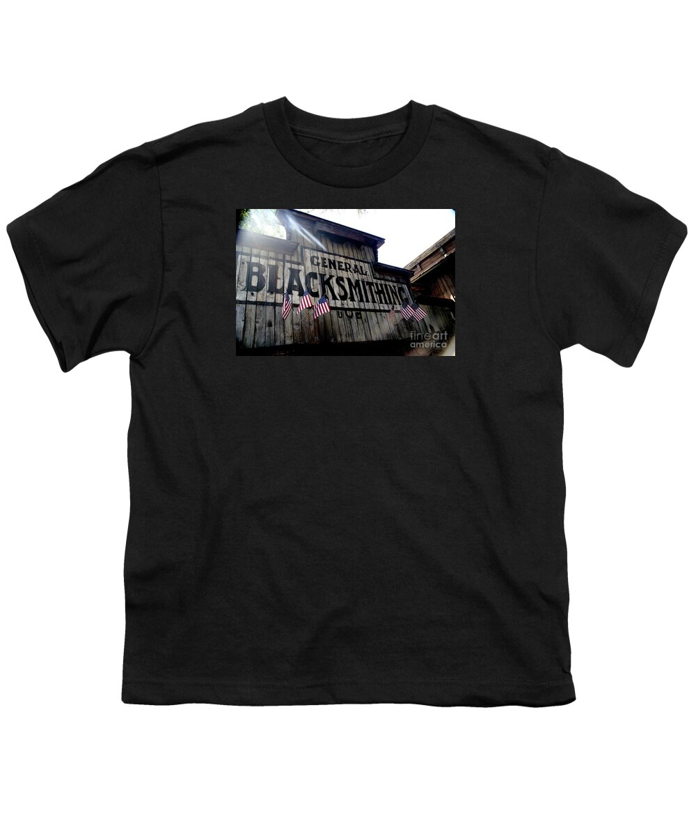 Building Youth T-Shirt featuring the photograph General Blacksmithing by Linda Shafer
