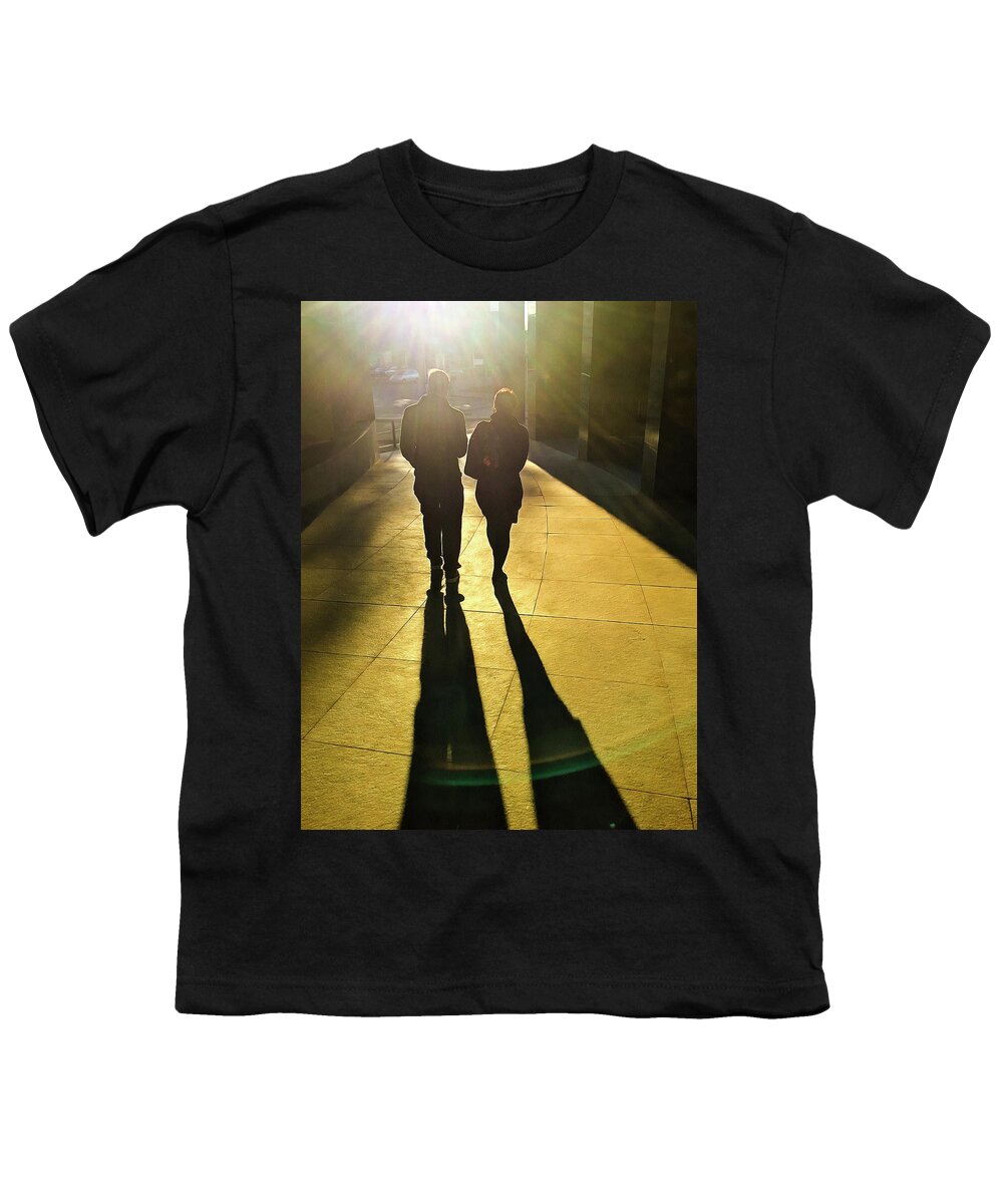 Shadow Youth T-Shirt featuring the photograph Golden autumn light makes long shadows by Matthias Hauser