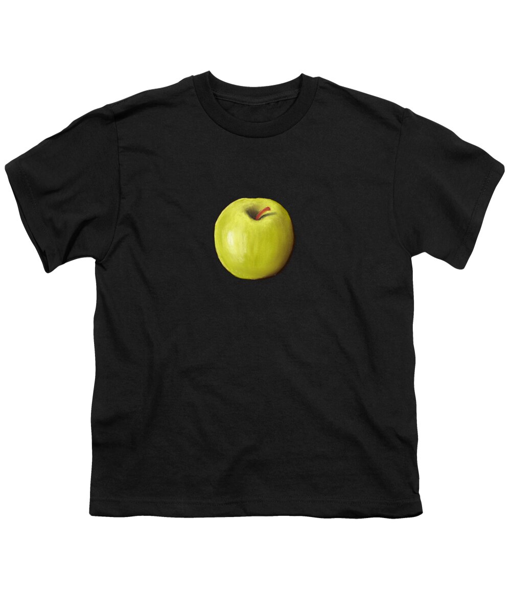 Apple Youth T-Shirt featuring the painting Granny Smith Apple by Anastasiya Malakhova