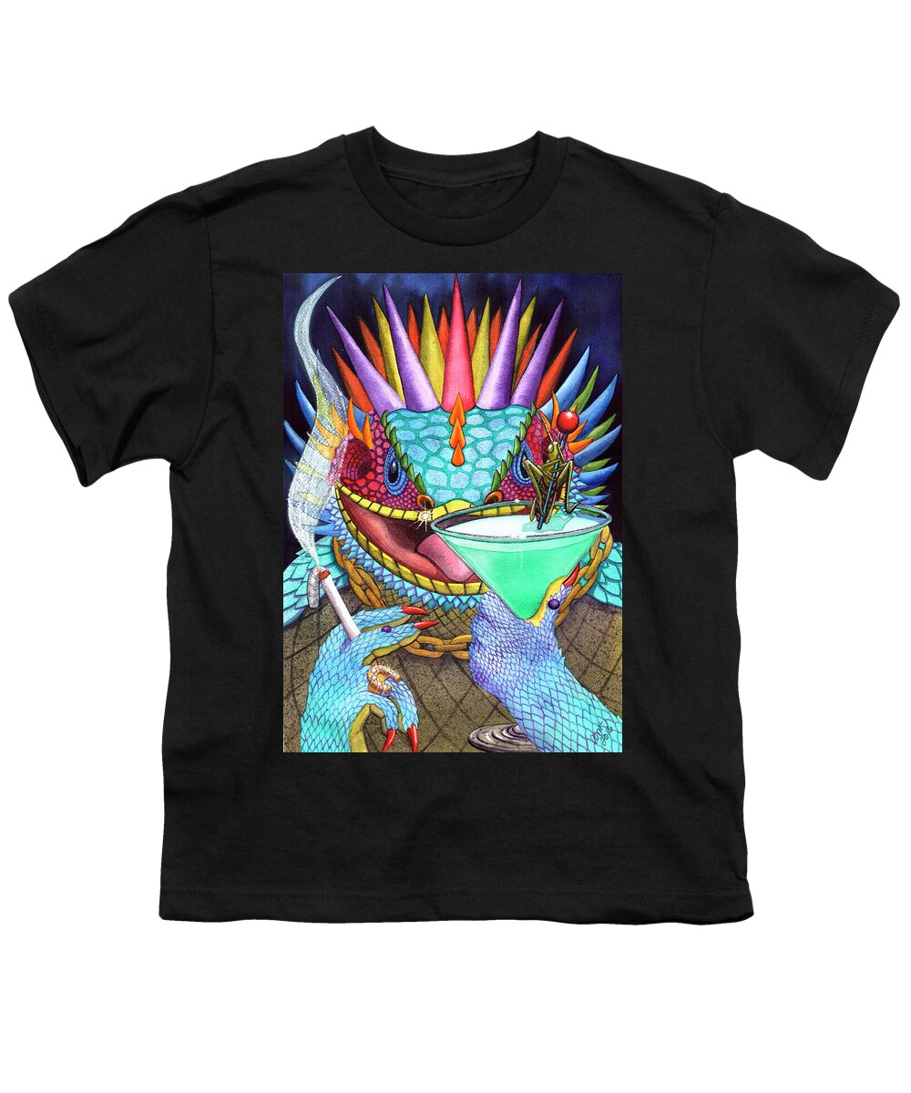 Lizard Youth T-Shirt featuring the painting Grasshopper by Catherine G McElroy
