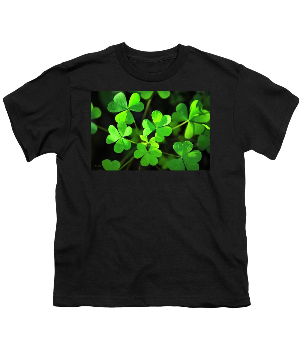 Clover Youth T-Shirt featuring the photograph Green Clover by Christina Rollo