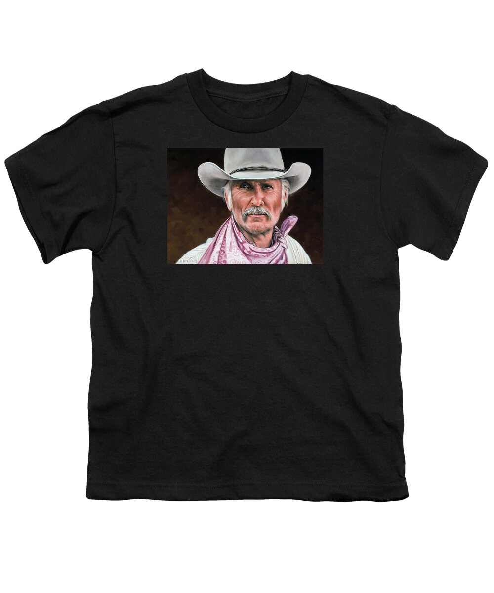 Cowboy Youth T-Shirt featuring the painting Gus McCrae Texas Ranger by Rick McKinney