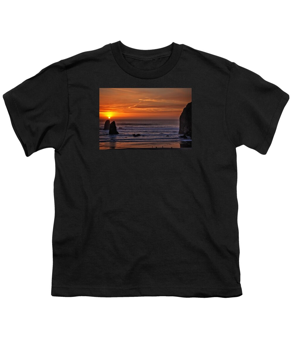 Oregon Youth T-Shirt featuring the photograph Haystack Sunset by Diana Powell