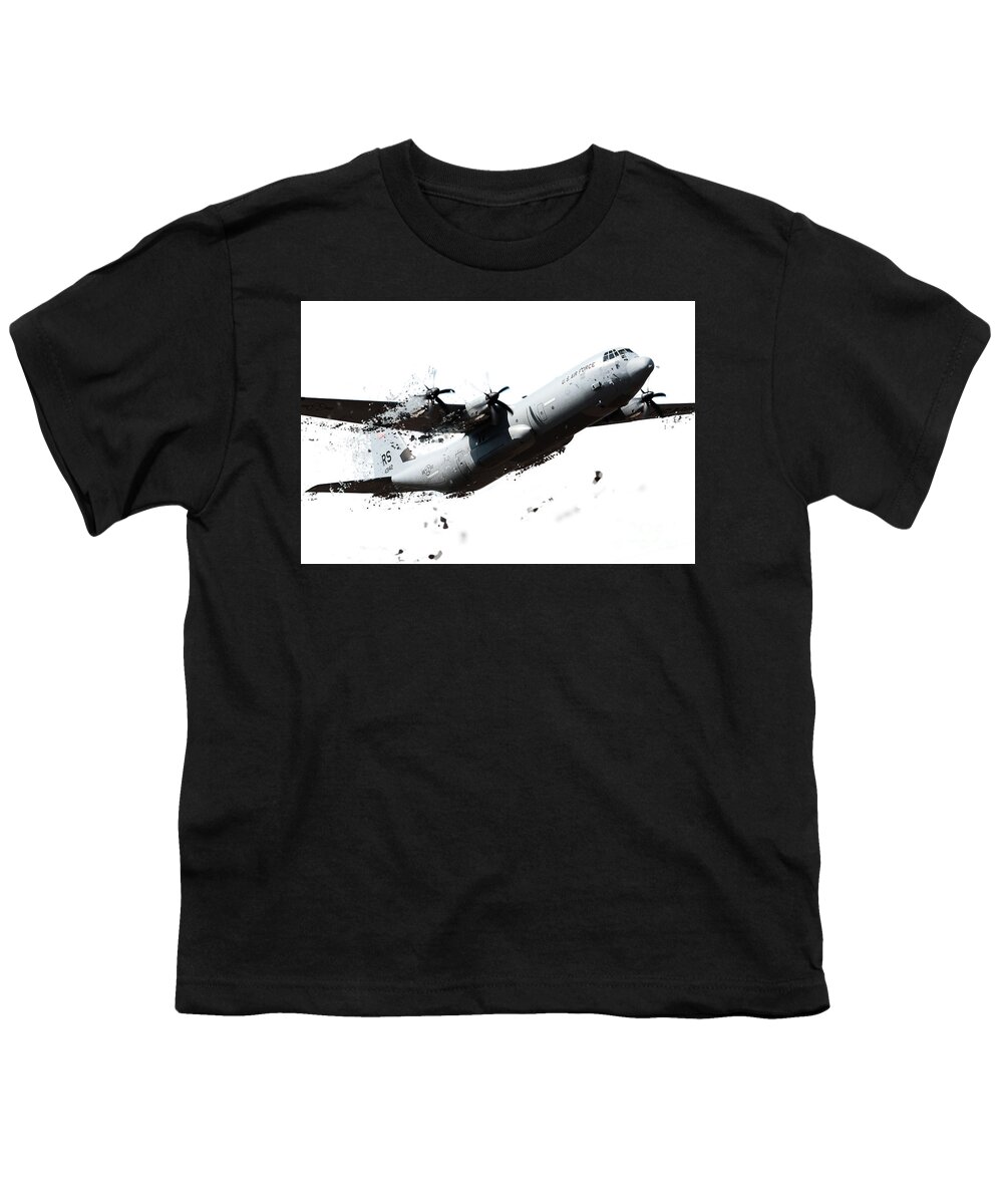C130 Youth T-Shirt featuring the digital art Hercules Shatter by Airpower Art