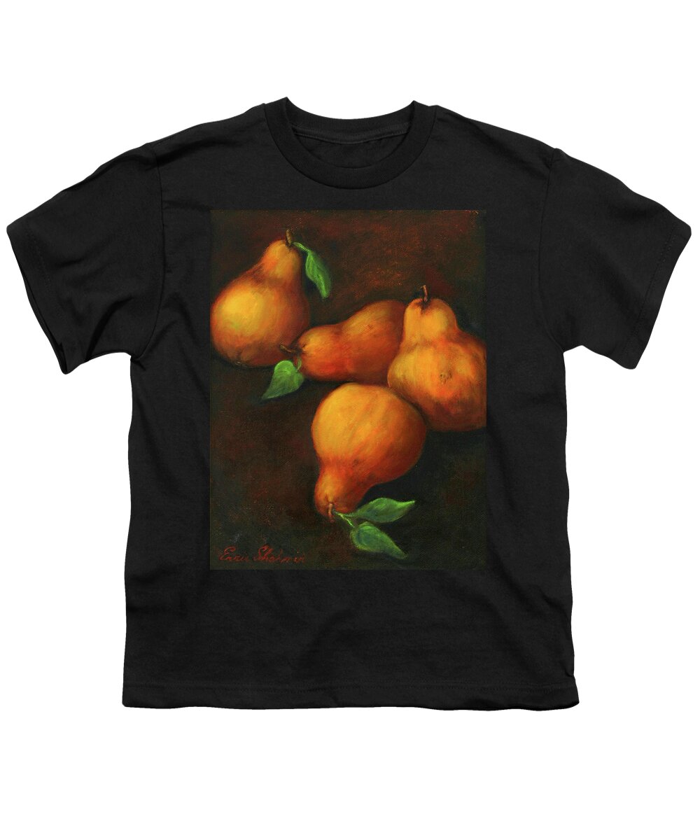 Pear Paintings Youth T-Shirt featuring the painting Honey Pears by Portraits By NC