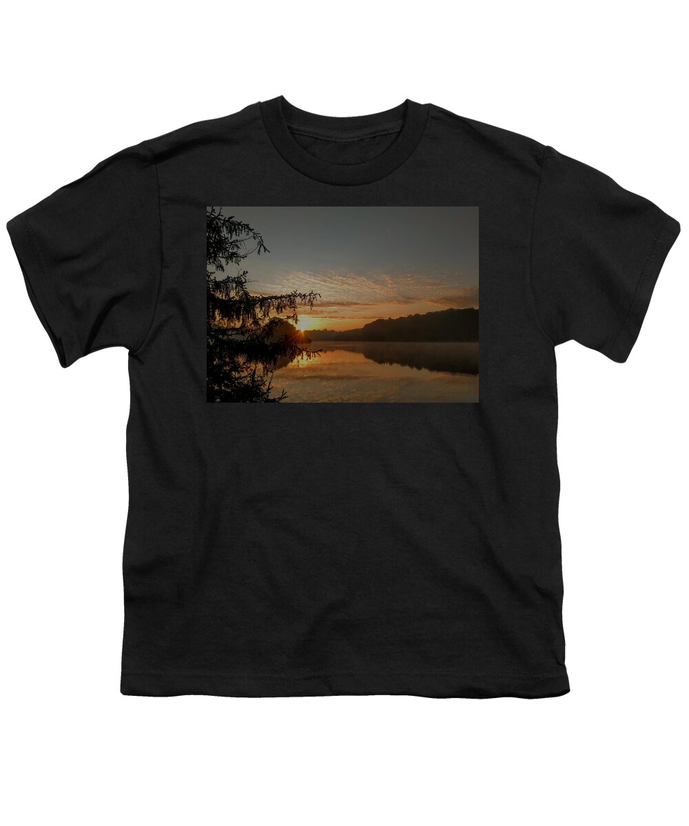  Youth T-Shirt featuring the photograph Hudson Springs Shoreline Sunrise by Brad Nellis