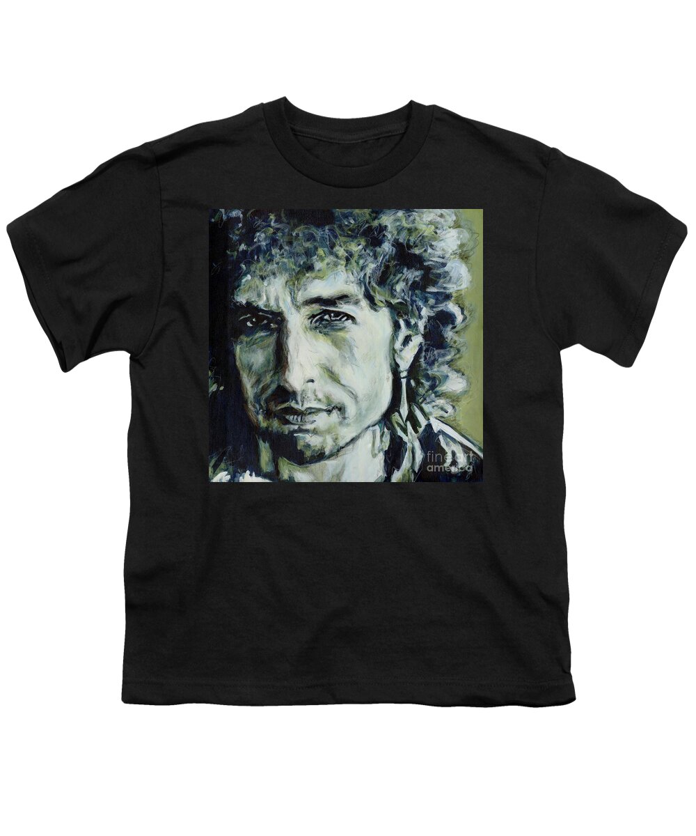 Bob Dylan Youth T-Shirt featuring the painting I Could Hold You For A Million Years. Bob Dylan by Tanya Filichkin