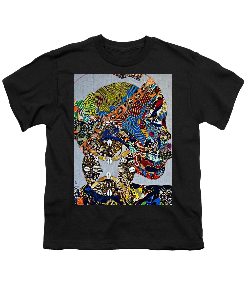 African Youth T-Shirt featuring the tapestry - textile Indigo Crossing by Apanaki Temitayo M