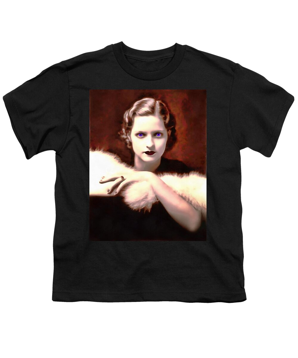 Beautiful Woman Youth T-Shirt featuring the digital art Intense Beautiful Woman by Caterina Christakos