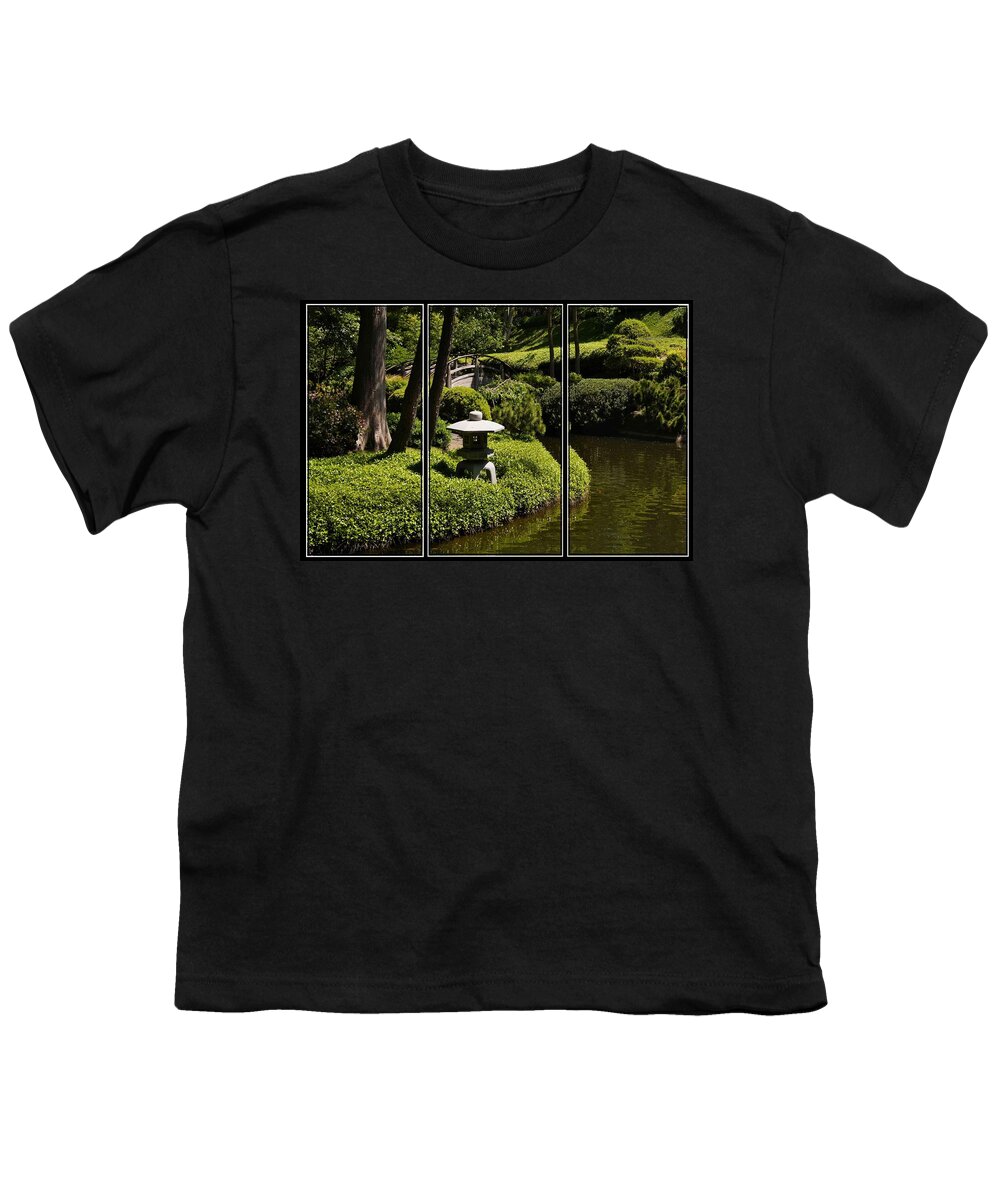 Japanese Garden Youth T-Shirt featuring the photograph Japanese Garden Triptych by Kathy Churchman