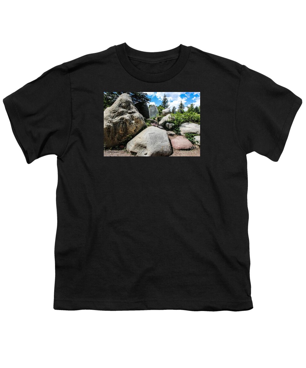John Denver Youth T-Shirt featuring the photograph John Denver Sanctuary Aspen Memorial by Veronica Batterson